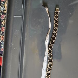 Sterling silver black tennis bracelet